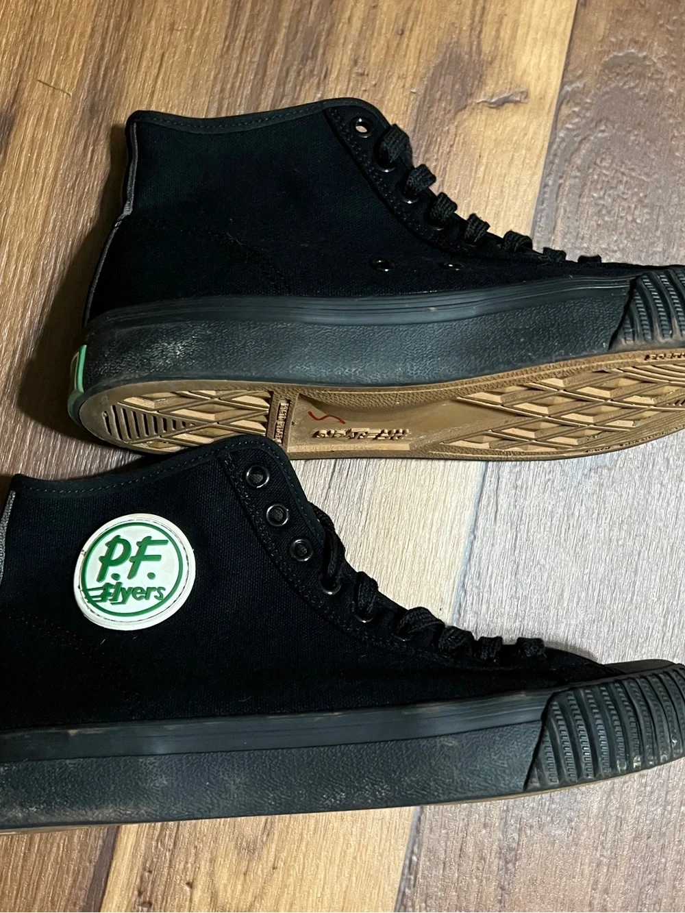 Pf Flyers The Sandlot Center Hi Shoes Size 8 Black Canvas Lace-Up Sneakers
